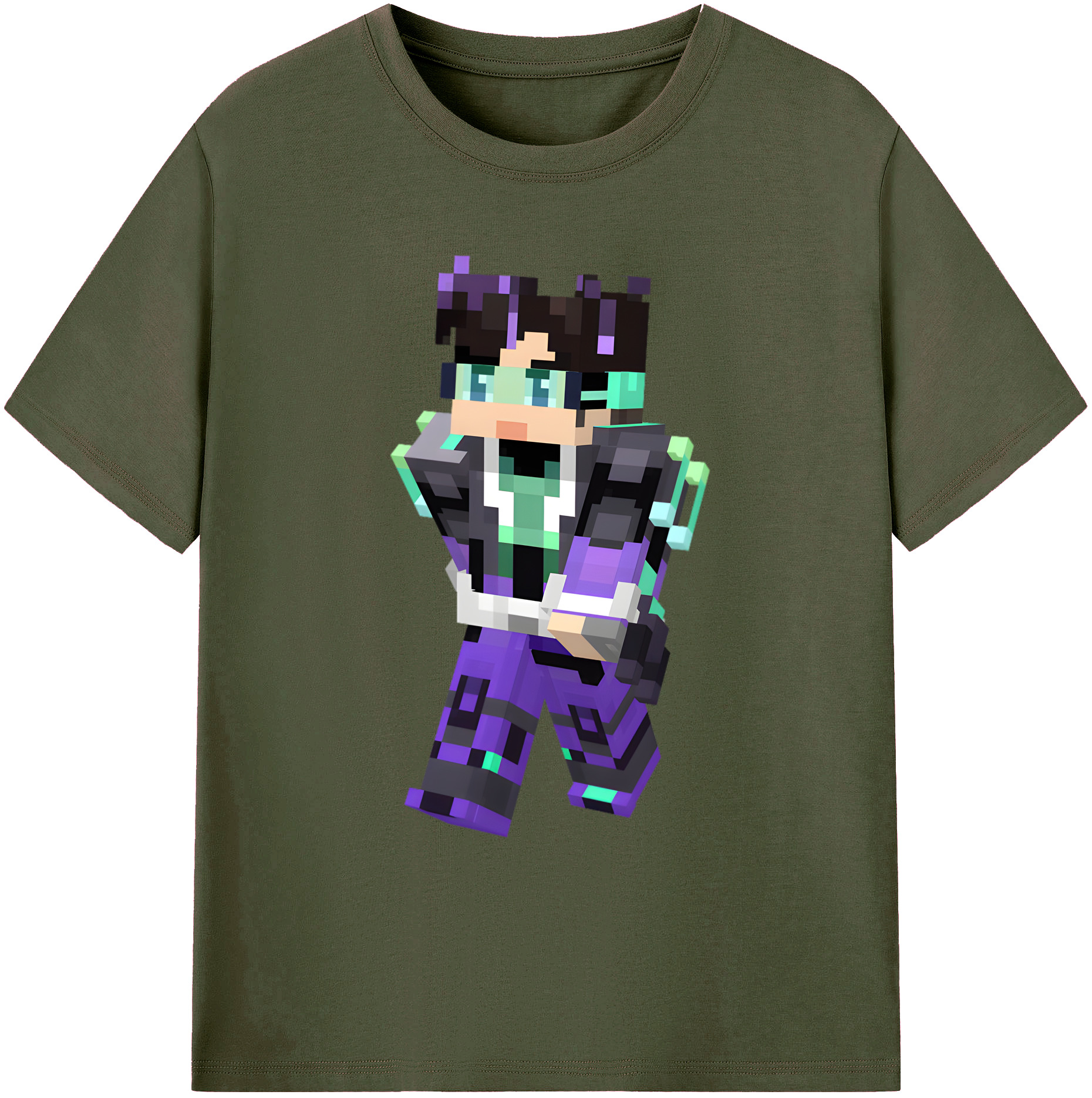 （画像用） マインクラフト ブロックの世界 Minecraft MC Block world 綿100％ メンズ半袖Tシャツ｜肌触りやわらか＆通気性